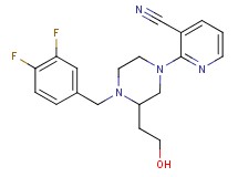 2-[4-(3,4-difluorobenzyl)-3-(2-hydroxyethyl)-1-piperazinyl]nicotinonitrile