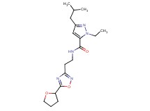 1-ethyl-3-isobutyl-N-{2-[5-(tetrahydro-2-furanyl)-1,2,4-oxadiazol-3-yl]ethyl}-1H-pyrazole-5-carboxamide