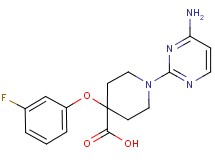 1-(4-aminopyrimidin-2-yl)-4-(3-fluorophenoxy)piperidine-4-carboxylic acid