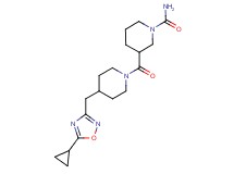 3-({4-[(5-cyclopropyl-1,2,4-oxadiazol-3-yl)methyl]-1-piperidinyl}carbonyl)-1-piperidinecarboxamide