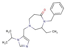 4-benzyl-3-ethyl-1-[(1-isopropyl-1H-imidazol-5-yl)methyl]-1,4-diazepan-5-one