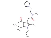 N-methyl-N-[2-(1-pyrrolidinyl)ethyl]-2-(2,6,6-trimethyl-4-oxo-1-propyl-4,5,6,7-tetrahydro-1H-indol-3-yl)acetamide