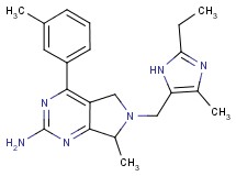 6-[(2-ethyl-4-methyl-1H-imidazol-5-yl)methyl]-7-methyl-4-(3-methylphenyl)-6,7-dihydro-5H-pyrrolo[3,4-d]pyrimidin-2-amine