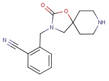 2-[(2-oxo-1-oxa-3,8-diazaspiro[4.5]dec-3-yl)methyl]benzonitrile hydrochloride