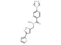 N-methyl-N-{[3-(2-thienyl)-1H-pyrazol-5-yl]methyl}-4-(4H-1,2,4-triazol-4-yl)benzamide