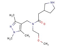 N-(2-methoxyethyl)-2-pyrrolidin-3-yl-N-[(1,3,5-trimethyl-1H-pyrazol-4-yl)methyl]acetamide