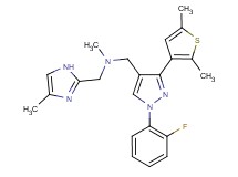 1-[3-(2,5-dimethyl-3-thienyl)-1-(2-fluorophenyl)-1H-pyrazol-4-yl]-N-methyl-N-[(4-methyl-1H-imidazol-2-yl)methyl]methanamine