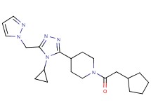 1-(cyclopentylacetyl)-4-[4-cyclopropyl-5-(1H-pyrazol-1-ylmethyl)-4H-1,2,4-triazol-3-yl]piperidine