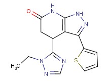 4-(1-ethyl-1H-1,2,4-triazol-5-yl)-3-(2-thienyl)-1,4,5,7-tetrahydro-6H-pyrazolo[3,4-b]pyridin-6-one