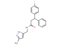 3-(4-fluorophenyl)-N-[(3-methyl-1H-pyrazol-5-yl)methyl]-3-phenylpropanamide
