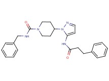 N-benzyl-4-{5-[(3-phenylpropanoyl)amino]-1H-pyrazol-1-yl}-1-piperidinecarboxamide