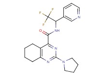 2-(1-pyrrolidinyl)-N-[2,2,2-trifluoro-1-(3-pyridinyl)ethyl]-5,6,7,8-tetrahydro-4-quinazolinecarboxamide