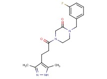 4-[3-(3,5-dimethyl-1H-pyrazol-4-yl)propanoyl]-1-(3-fluorobenzyl)-2-piperazinone