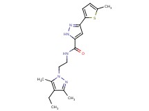 N-[2-(4-ethyl-3,5-dimethyl-1H-pyrazol-1-yl)ethyl]-3-(5-methyl-2-thienyl)-1H-pyrazole-5-carboxamide