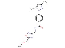 4-(3,5-dimethyl-1H-pyrazol-1-yl)-N-{[5-(methoxymethyl)-1,2,4-oxadiazol-3-yl]methyl}benzamide