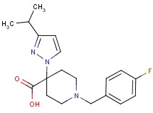 1-(4-fluorobenzyl)-4-(3-isopropyl-1H-pyrazol-1-yl)piperidine-4-carboxylic acid