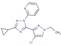 2-[5-(4-chloro-1-ethyl-1H-pyrazol-3-yl)-3-cyclopropyl-1H-1,2,4-triazol-1-yl]pyridine
