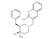 3-{[rel-(3S,4R)-3-benzyl-4-hydroxy-4-methyl-1-piperidinyl]methyl}-2-quinolinol