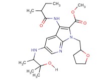 methyl 5-[(2-hydroxy-1,2-dimethylpropyl)amino]-3-[(2-methylbutanoyl)amino]-1-(tetrahydro-2-furanylmethyl)-1H-pyrrolo[2,3-b]pyridine-2-carboxylate