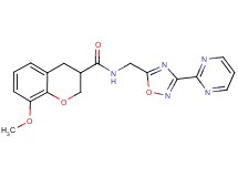 8-methoxy-N-[(3-pyrimidin-2-yl-1,2,4-oxadiazol-5-yl)methyl]chromane-3-carboxamide