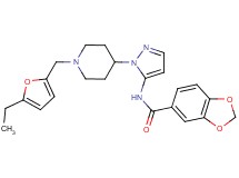 N-(1-{1-[(5-ethyl-2-furyl)methyl]-4-piperidinyl}-1H-pyrazol-5-yl)-1,3-benzodioxole-5-carboxamide