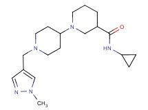 N-cyclopropyl-1'-[(1-methyl-1H-pyrazol-4-yl)methyl]-1,4'-bipiperidine-3-carboxamide