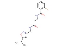 2-fluoro-N-(3-{[(5-isopropylisoxazol-3-yl)methyl]amino}-3-oxopropyl)benzamide
