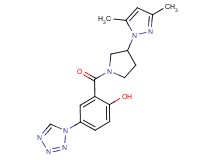 2-{[3-(3,5-dimethyl-1H-pyrazol-1-yl)-1-pyrrolidinyl]carbonyl}-4-(1H-tetrazol-1-yl)phenol