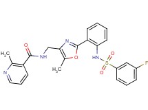 N-{[2-(2-{[(3-fluorophenyl)sulfonyl]amino}phenyl)-5-methyl-1,3-oxazol-4-yl]methyl}-2-methylnicotinamide