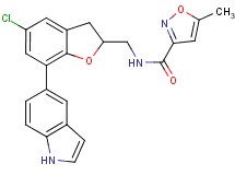 N-{[5-chloro-7-(1H-indol-5-yl)-2,3-dihydro-1-benzofuran-2-yl]methyl}-5-methyl-3-isoxazolecarboxamide