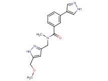 N-{[5-(methoxymethyl)-1H-pyrazol-3-yl]methyl}-N-methyl-3-(1H-pyrazol-4-yl)benzamide
