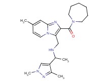 N-{[2-(1-azepanylcarbonyl)-7-methylimidazo[1,2-a]pyridin-3-yl]methyl}-1-(1,3-dimethyl-1H-pyrazol-4-yl)ethanamine