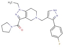 1-ethyl-5-{[3-(4-fluorophenyl)-1H-pyrazol-4-yl]methyl}-3-(1-pyrrolidinylcarbonyl)-4,5,6,7-tetrahydro-1H-pyrazolo[4,3-c]pyridine