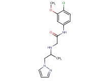 N-(4-chloro-3-methoxyphenyl)-2-{[1-methyl-2-(1H-pyrazol-1-yl)ethyl]amino}acetamide