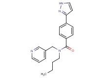 N-butyl-4-(1H-pyrazol-3-yl)-N-(pyridin-3-ylmethyl)benzamide
