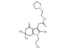 N-[2-(1-pyrrolidinyl)ethyl]-2-(2,6,6-trimethyl-4-oxo-1-propyl-4,5,6,7-tetrahydro-1H-indol-3-yl)acetamide