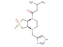 (4aS*,7aR*)-1-(1H-imidazol-4-ylmethyl)-4-(3-methylbutanoyl)octahydrothieno[3,4-b]pyrazine 6,6-dioxide