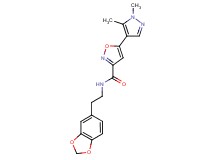 N-[2-(1,3-benzodioxol-5-yl)ethyl]-5-(1,5-dimethyl-1H-pyrazol-4-yl)isoxazole-3-carboxamide
