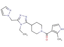 4-[4-ethyl-5-(1H-pyrazol-1-ylmethyl)-4H-1,2,4-triazol-3-yl]-1-[(2-methyl-1H-pyrrol-3-yl)carbonyl]piperidine