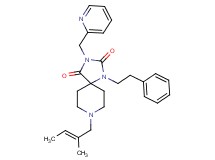 8-[(2E)-2-methyl-2-buten-1-yl]-1-(2-phenylethyl)-3-(2-pyridinylmethyl)-1,3,8-triazaspiro[4.5]decane-2,4-dione