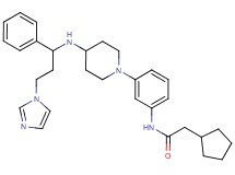 2-cyclopentyl-N-[3-(4-{[3-(1H-imidazol-1-yl)-1-phenylpropyl]amino}-1-piperidinyl)phenyl]acetamide