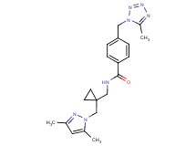 N-({1-[(3,5-dimethyl-1H-pyrazol-1-yl)methyl]cyclopropyl}methyl)-4-[(5-methyl-1H-tetrazol-1-yl)methyl]benzamide