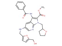 methyl 3-(benzoylamino)-5-({[5-(hydroxymethyl)-2-furyl]methyl}amino)-1-(tetrahydro-2-furanylmethyl)-1H-pyrrolo[2,3-b]pyridine-2-carboxylate