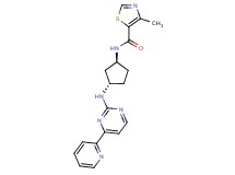 4-methyl-N-((1S*,3S*)-3-{[4-(2-pyridinyl)-2-pyrimidinyl]amino}cyclopentyl)-1,3-thiazole-5-carboxamide