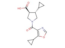 (3S*,4S*)-4-cyclopropyl-1-[(5-cyclopropyl-1,3-oxazol-4-yl)carbonyl]-3-pyrrolidinecarboxylic acid