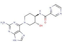 N-[(3R*,4R*)-1-(2-amino-9H-purin-6-yl)-3-hydroxypiperidin-4-yl]pyrazine-2-carboxamide