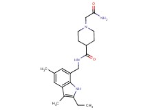 1-(2-amino-2-oxoethyl)-N-[(2-ethyl-3,5-dimethyl-1H-indol-7-yl)methyl]piperidine-4-carboxamide