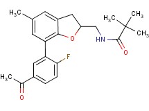 N-{[7-(5-acetyl-2-fluorophenyl)-5-methyl-2,3-dihydro-1-benzofuran-2-yl]methyl}-2,2-dimethylpropanamide
