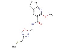 2-methoxy-N-({3-[(methylthio)methyl]-1,2,4-oxadiazol-5-yl}methyl)-6,7-dihydro-5H-cyclopenta[b]pyridine-3-carboxamide