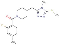 1-(2-fluoro-4-methylbenzoyl)-4-{[4-methyl-5-(methylthio)-4H-1,2,4-triazol-3-yl]methyl}piperidine